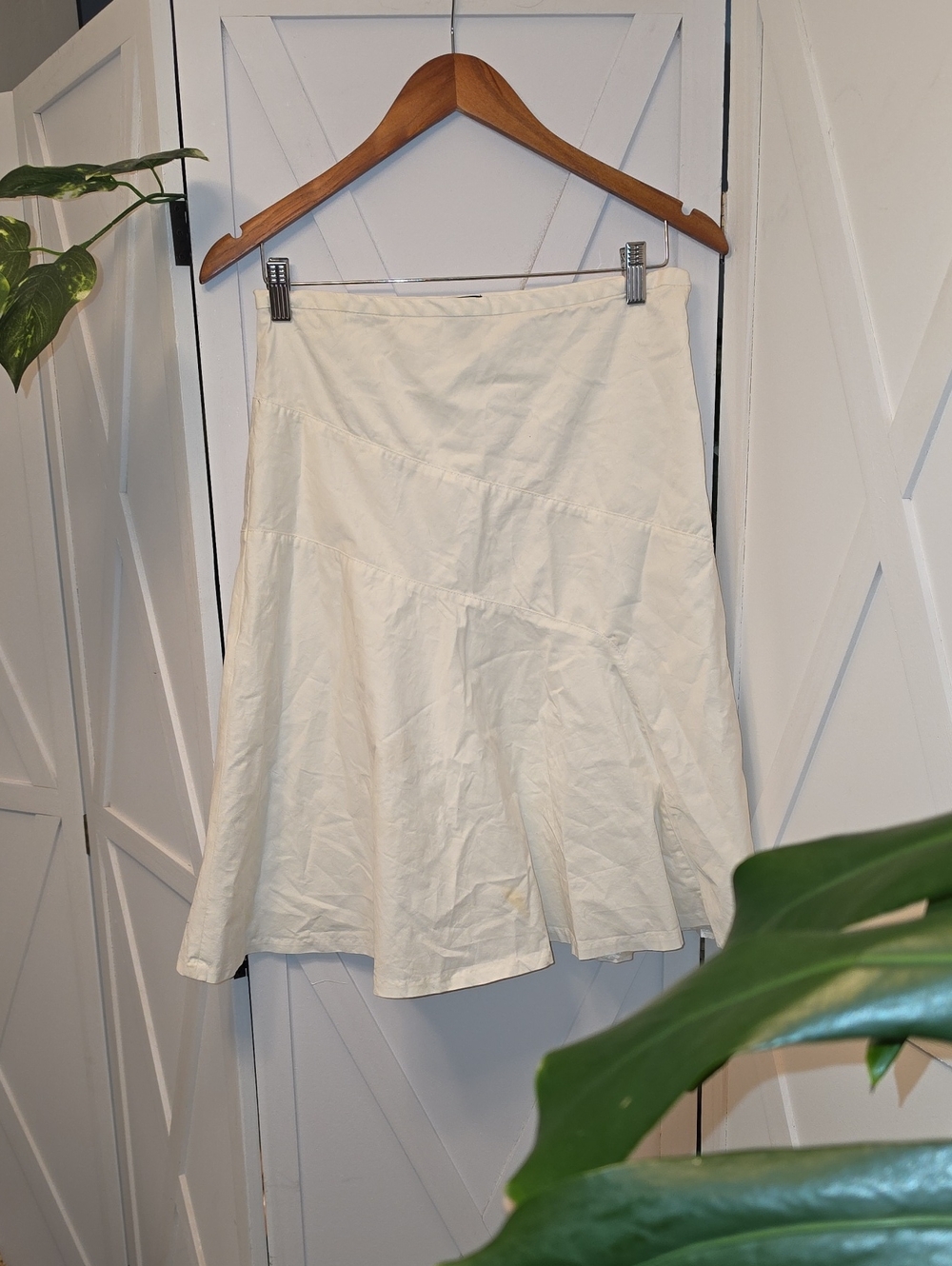 GAP Cream A-Line Tiered Midi Skirt